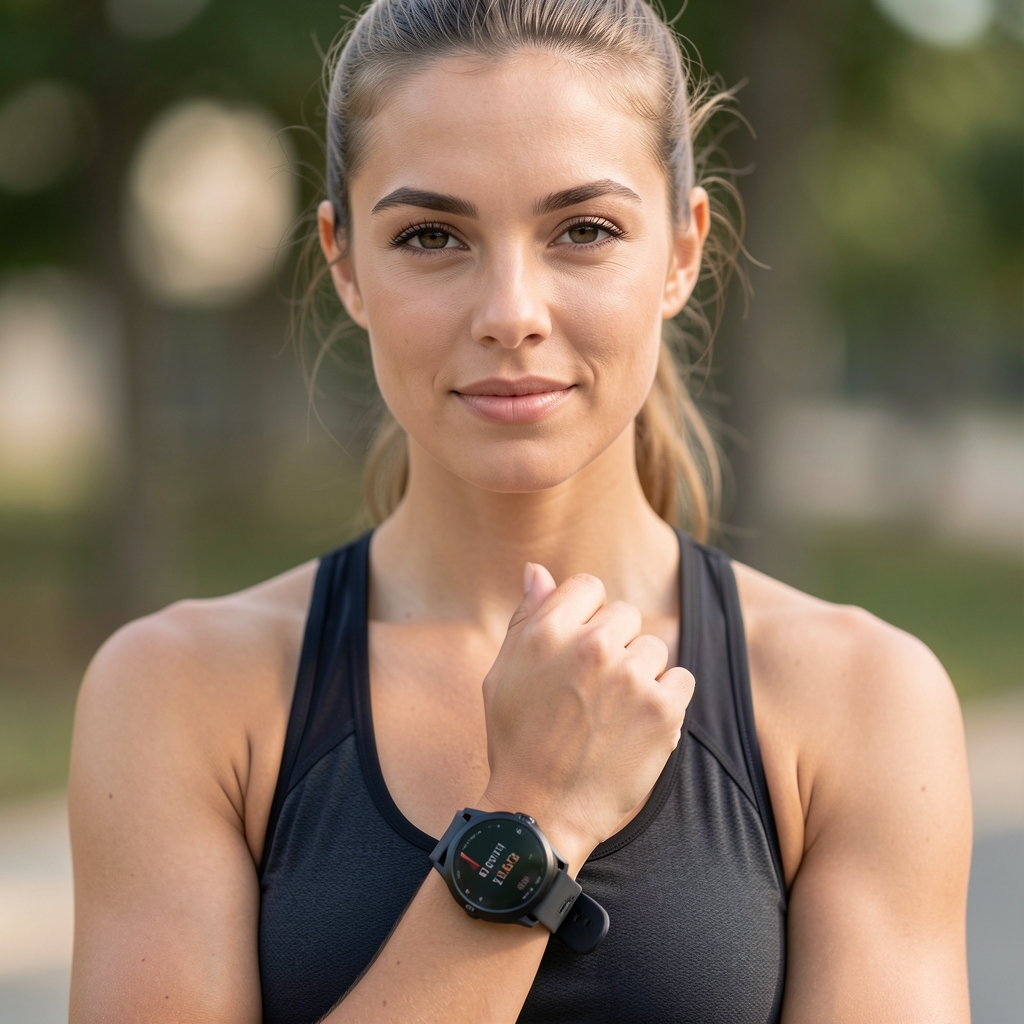 Expert fitness și wearable tech Andrei Moldovan cu ceas sport Garmin la mână