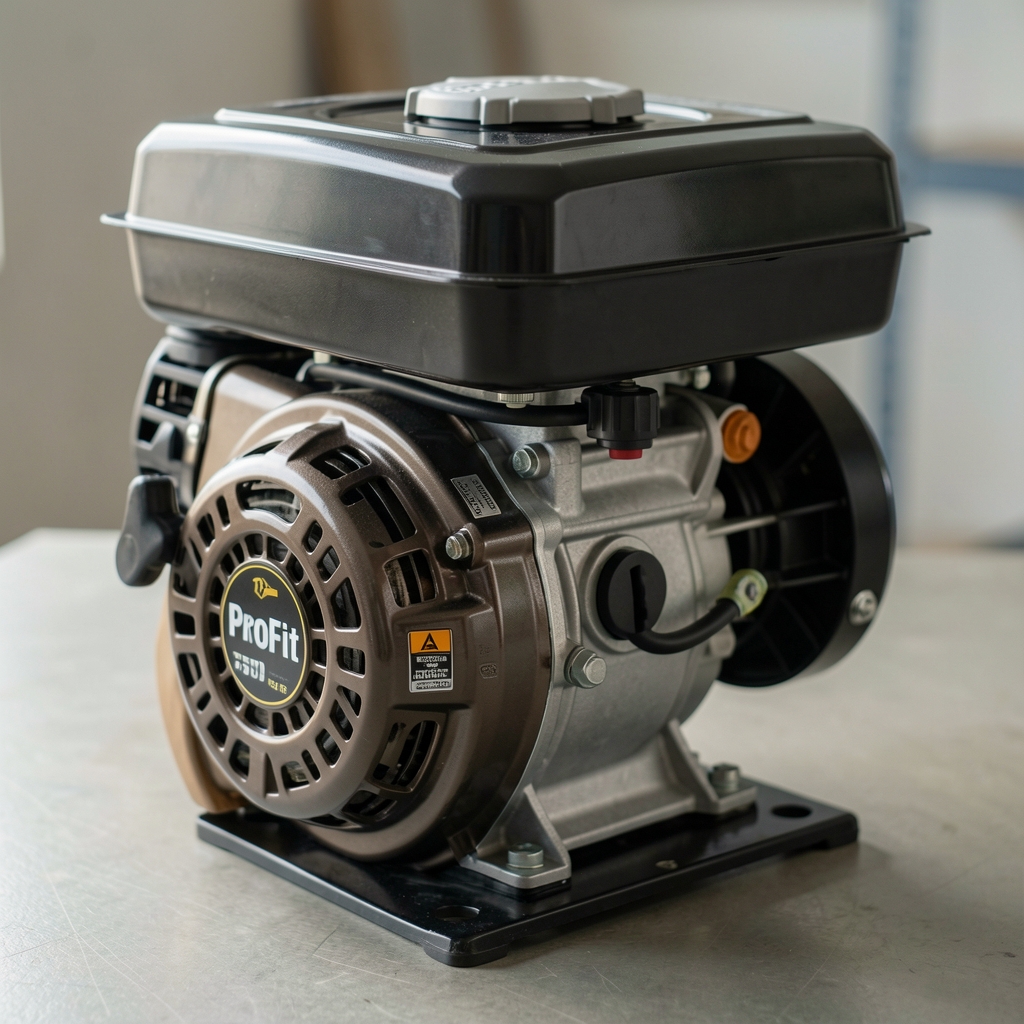 Detaliu motor 2.5 HP al benzii ProFit T500 și mecanism de pliere pentru economie spațiu